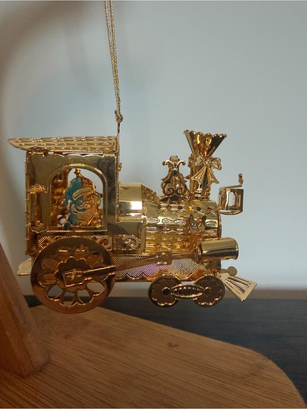 Gold Plated Train Holiday Ornament